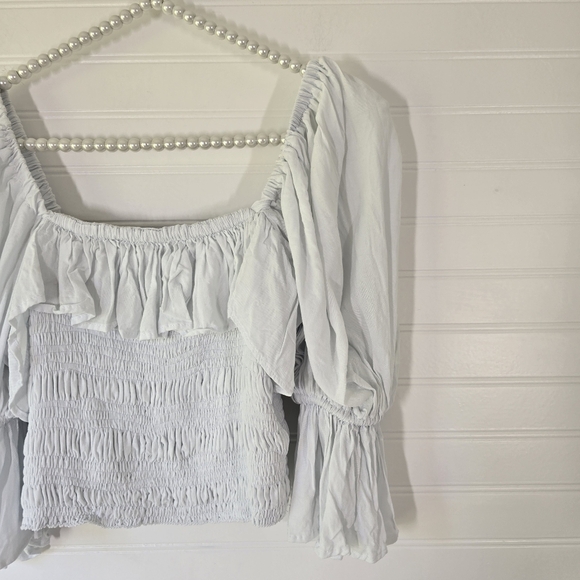 NWT Jen's Pirate Booty Free People Collab Bethany Puff Sleeve Blouse XS - Picture 6 of 11